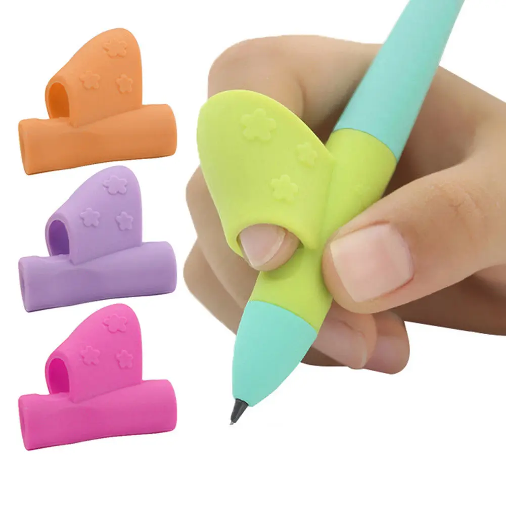

3 Pcs Pencils Handle Right Hand Helps Children Learn Holding Pen And Writing Posture Correction Magic Fits Pencil Soft