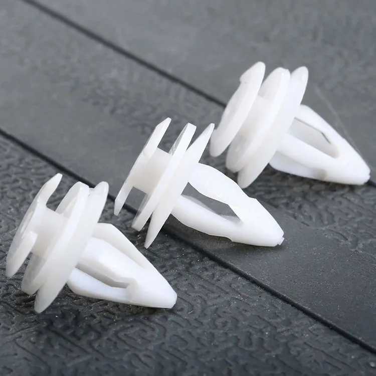 

50Pcs White 9mm Auto Fastener Clips Car Interior Door Trim Panel Clips 9mm Hole Rivet Retainer Push Engine Cover Fender Car Hook