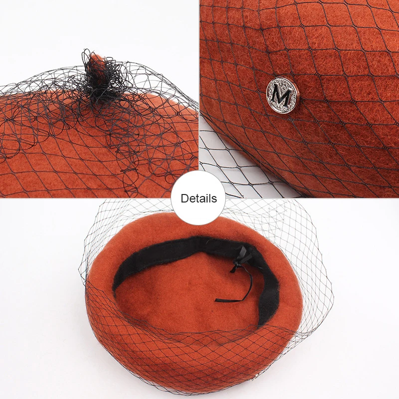 Элегантные береты женские шерстяные зимняя плотная теплая шапка берет с