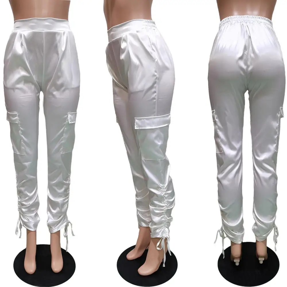 

Autumn new fashion pure color casual Leggings slim waist elastic belt women's pants