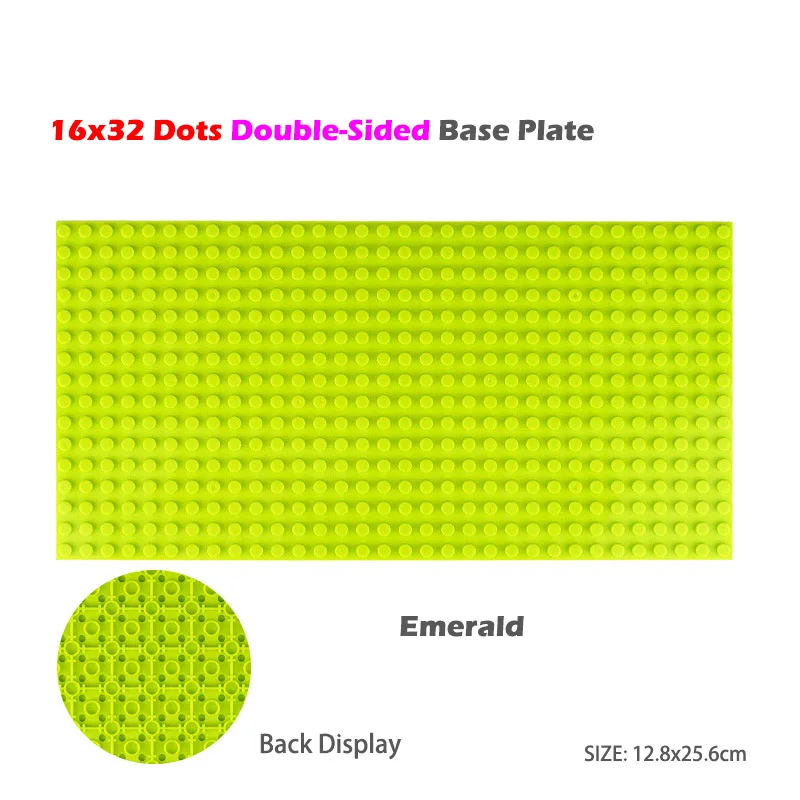16x32 Emerald Строительные блоки, аксессуары, игрушки, двухсторонняя Базовая пластина, детские строительные игрушки, совместимые с классическими блоками, игрушки - Цвет: 16x32 Emerald
