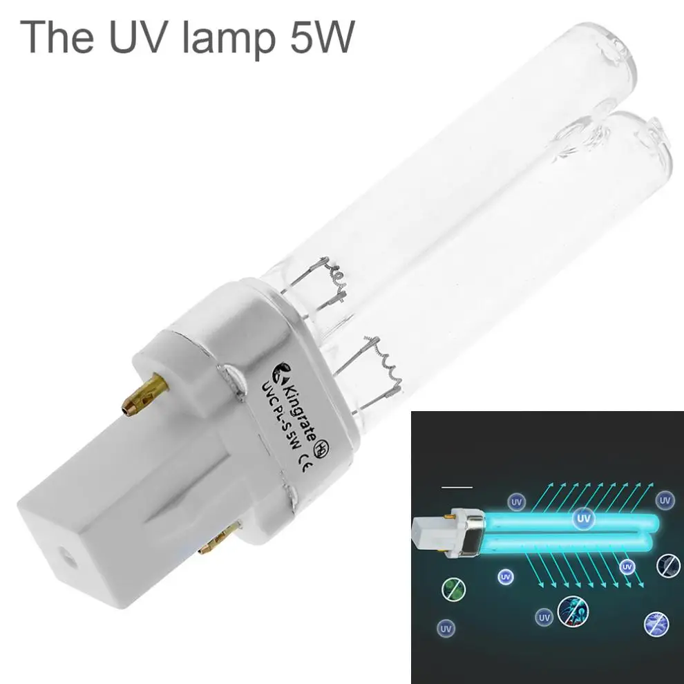Бактерицидная УФ лампа 254nm очистки дезинфекции стерилизатор 5W 7W 9W UVC H Форма труба