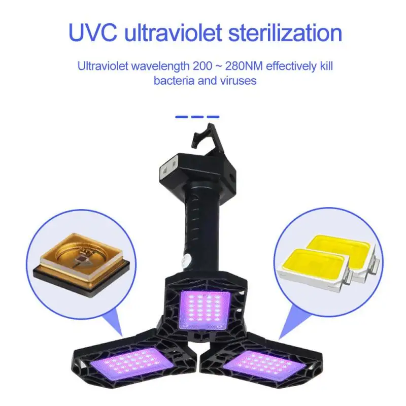 

Лампа для дезинфекции UVC, складной светильник для стерилизации клещей, бытовое освещение, бактерицидная ручная потолосветильник лампа