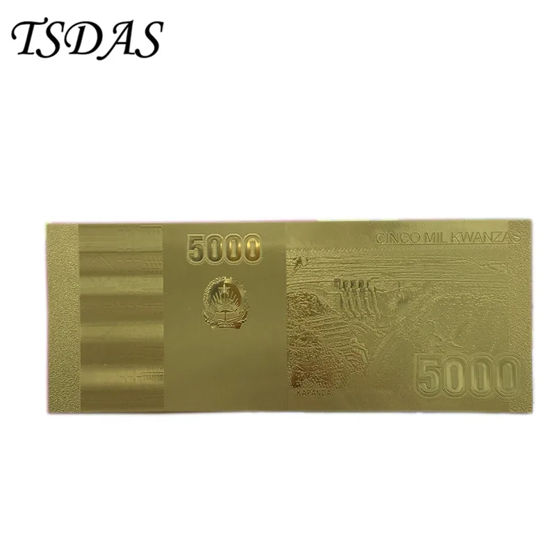 10 шт./лот коллекция ангольская банкнота 5000 Кванза Золотая Банкнота с золотым