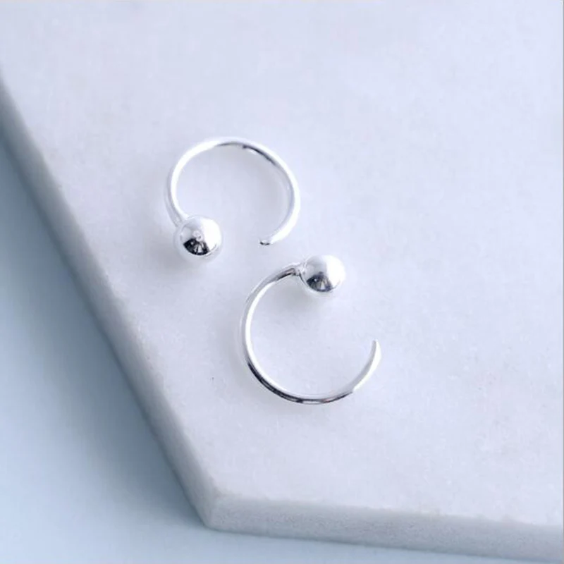 

S925 Sterling Silver Ear Cuff Earring Round Piercing Open Ear Bone Clip Earrings for Women Fashion Statement Jewelry