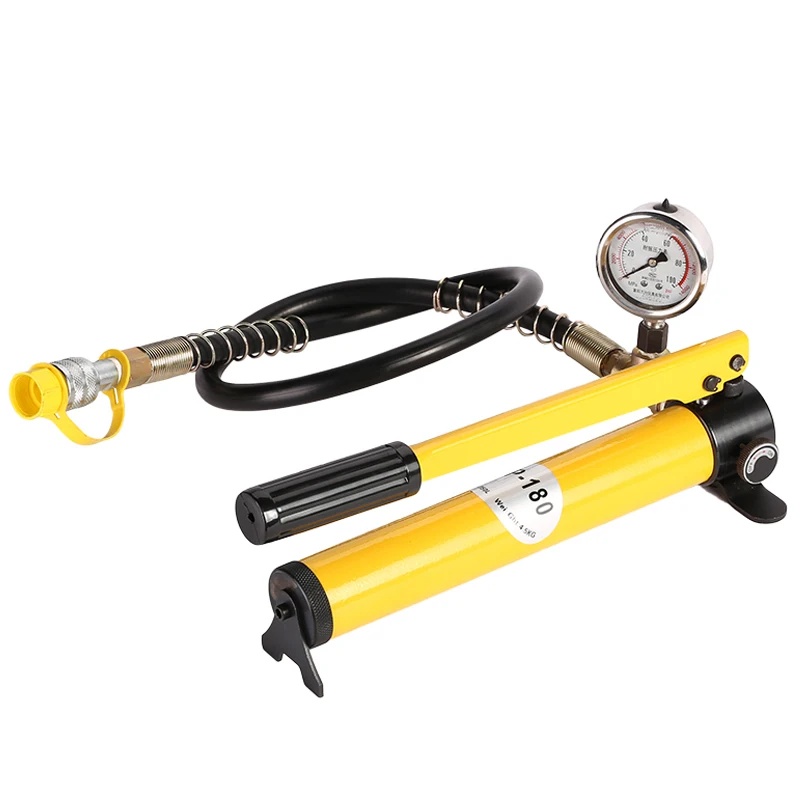 

CP-180 Small Portable Large Oil Reserves Manual Suppression Hydraulic Pump With Shockproof Pressure Gauge Oiling Tools