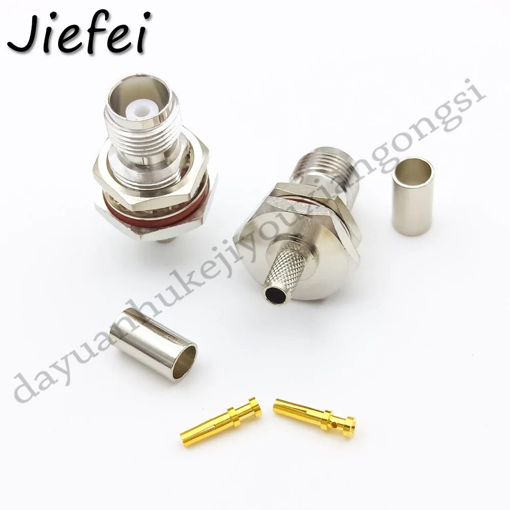 10 шт. латунь TNC jack обжимной RG58 LMR195 RG142 кабель с гайкой RF Женский адаптер