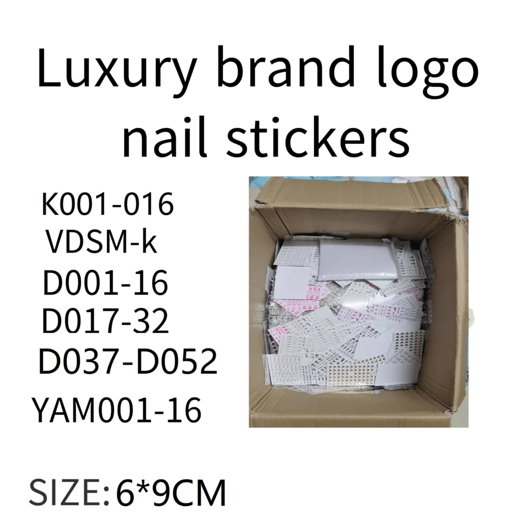 

16 sheets BB D series colorful logo Nail Stickers Designs Gummed Art Stickers Decals Makep Art Decorations
