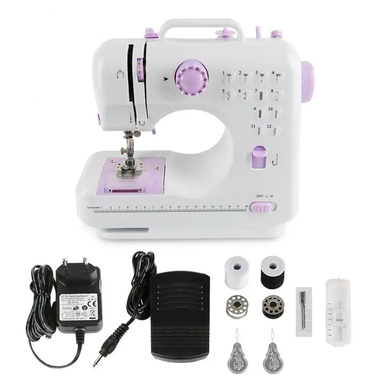 

Portable Sewing Machine Mini Household Foot Pedal Straight Line Hand Table Two Thread Kit Electric Handheld Sewing