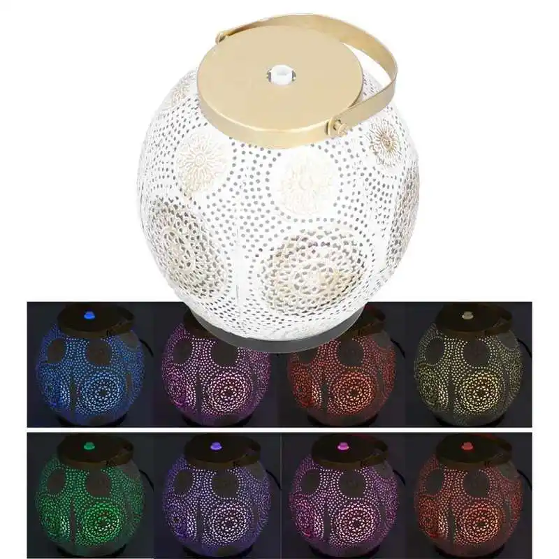 

Wrought Iron Hollow Design Aroma Diffuser USB Charging Air Purifier with Handle Timing Function Aroma Air Humidifier