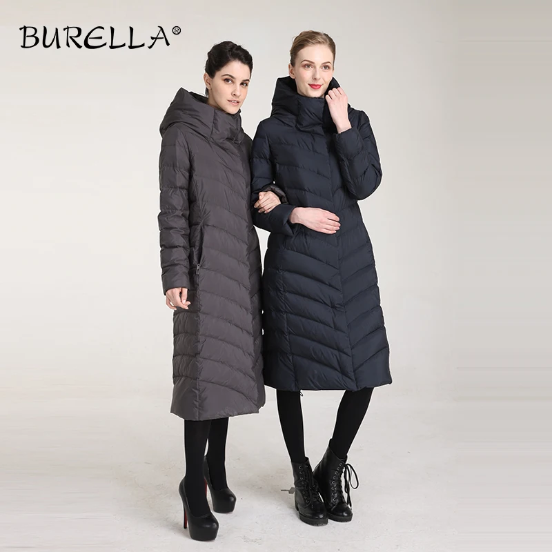 BURELLA 2019 приталенный женский пуховик зимняя водолазка с капюшоном длинный рукав
