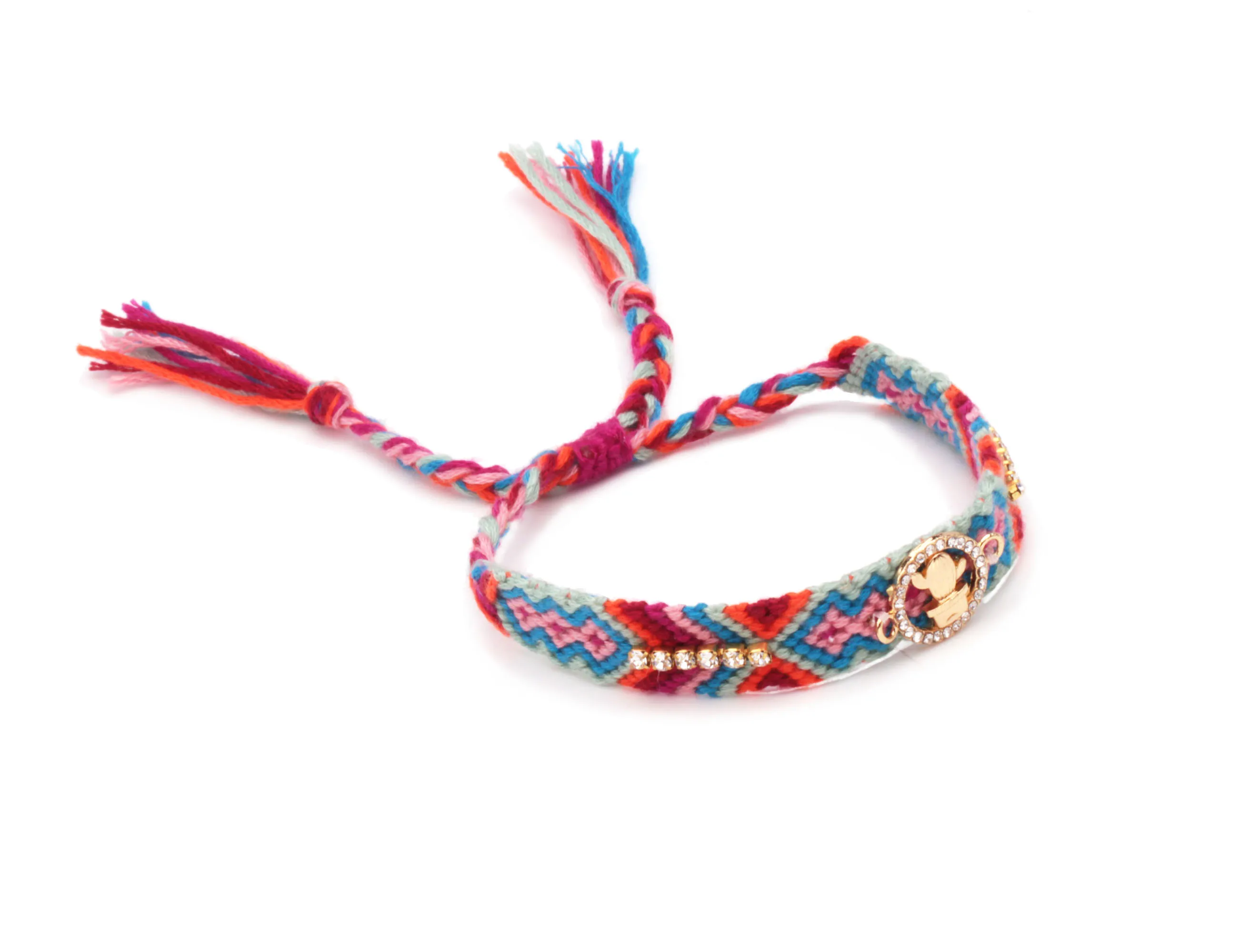 Boho Диаманте сглаза Круглый кактус очаровательный тканый браслет дружбы для