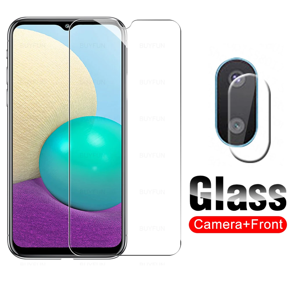 

2in1 премиум класса, закаленное стекло для Samsung Galaxy A02 6,5 ''Camera объектив пленка для Samsung A 02 SM-A022F/DS A02s Защитная пленка для Защитное стекло для экра...