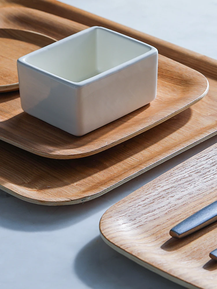 Деревянный поднос чайный Скандинавская Бытовая тарелка для фруктов хлеба