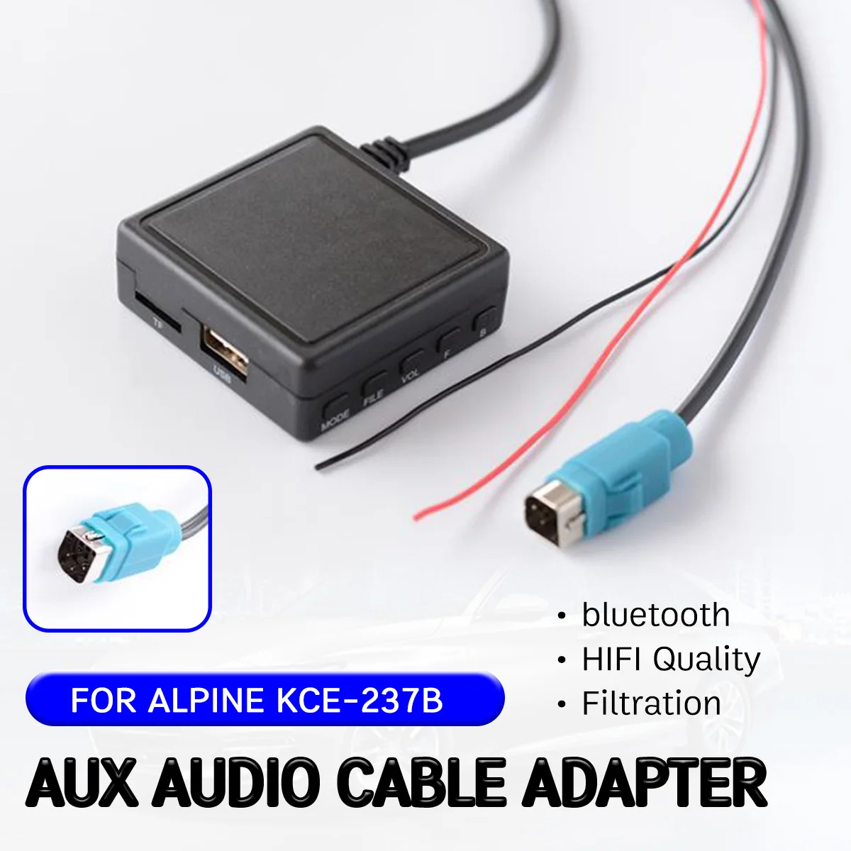 

Для KCE-237B Кабель-адаптер с USB, микрофоном Hands-free Hi-Fi аудио-интерфейс для альпийских 2009 + CDE-W203Ri bluetooth Aux приемник