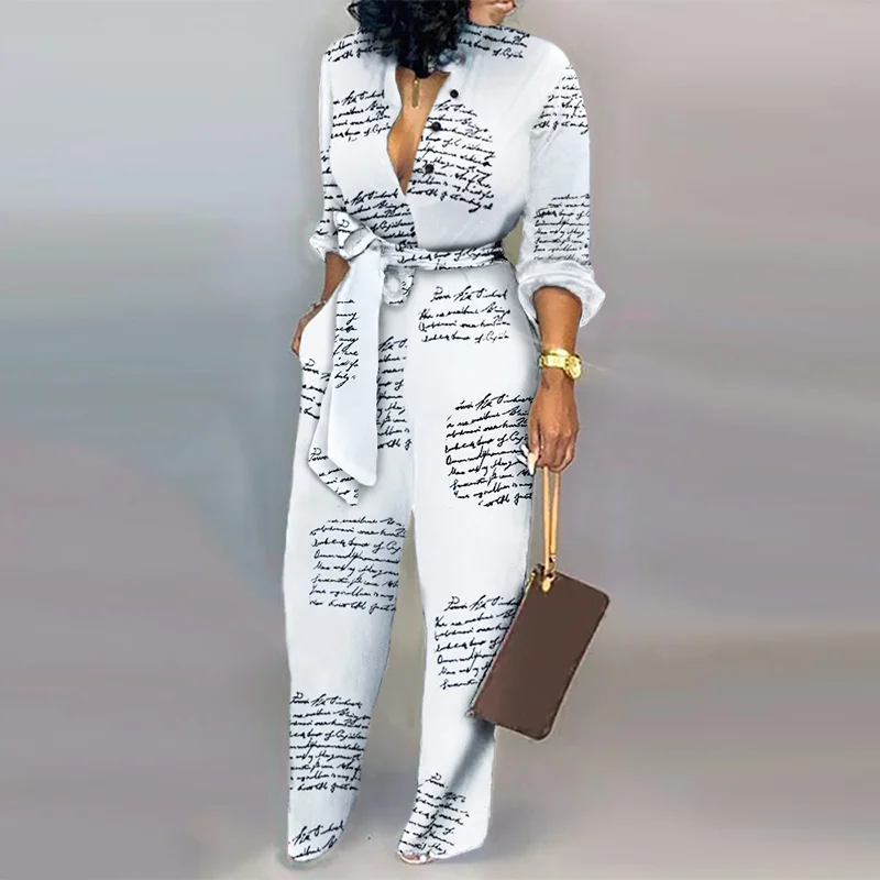 

Leopard Tied Waist Long Sleeve Jumpsuit Women Rompers Fashion One Piece Overalls Casual Jumpsuits Streetwear Dropshipping