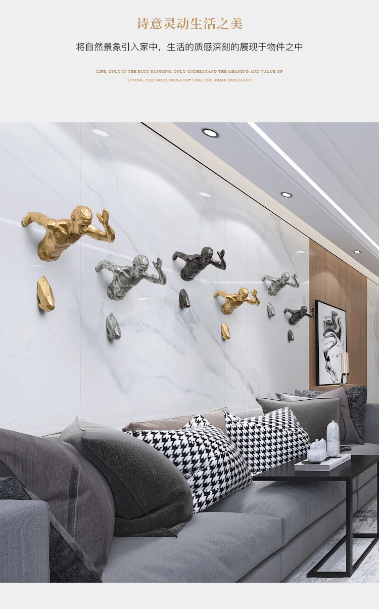 

Светильник роскошная модель гостиная скульптура крыльцо фон стены украшения творческий рельеф 3D движение фигурка подвесная настенная