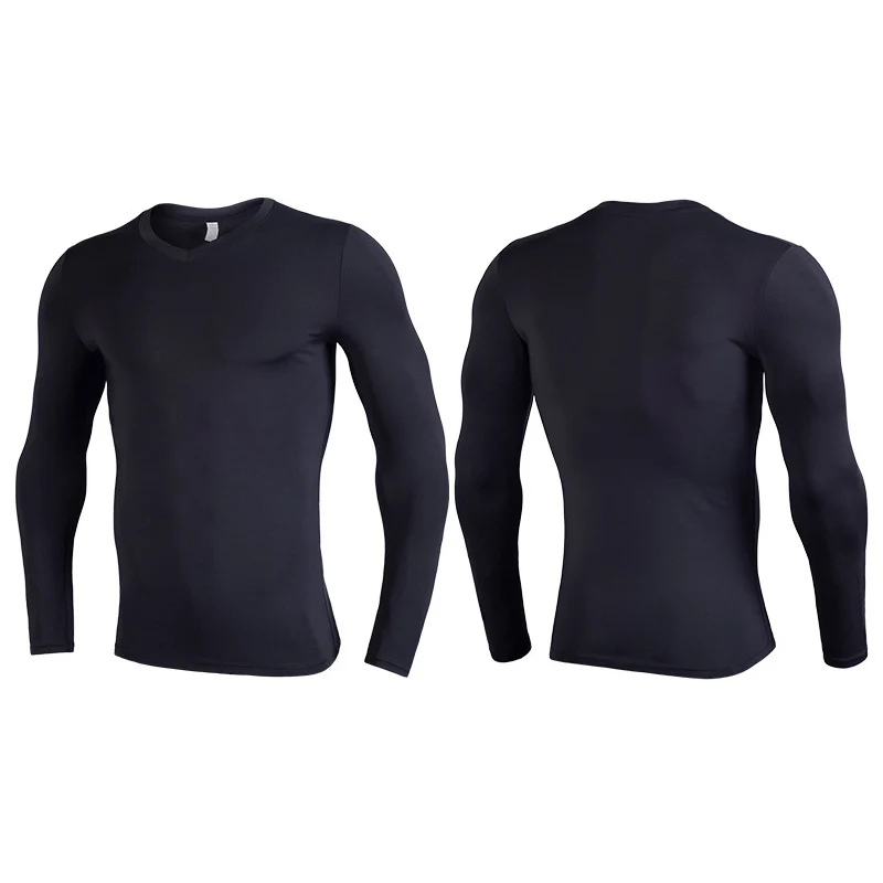 Мужская компрессионная футболка для бега с длинным рукавом Спортивная