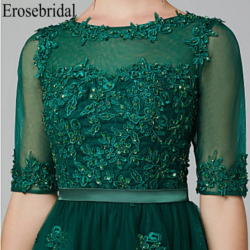 Erosebridal короткое вечернее платье элегантное Деловое платье вечерние платья для женщин отделанное бисером блестящее с Seuqined Половина рукава
