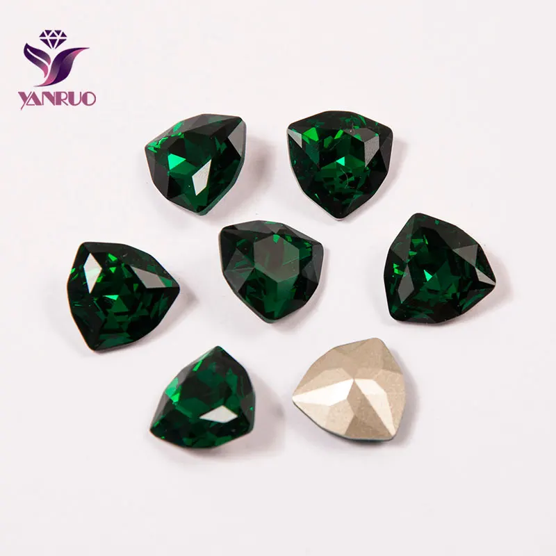 Emerald YANRUO 4706 триллиантные необычные стеклянные камни Сделай Сам стразы остроконечные украшения поделки бриллианты для одежды - Цвет: Emerald
