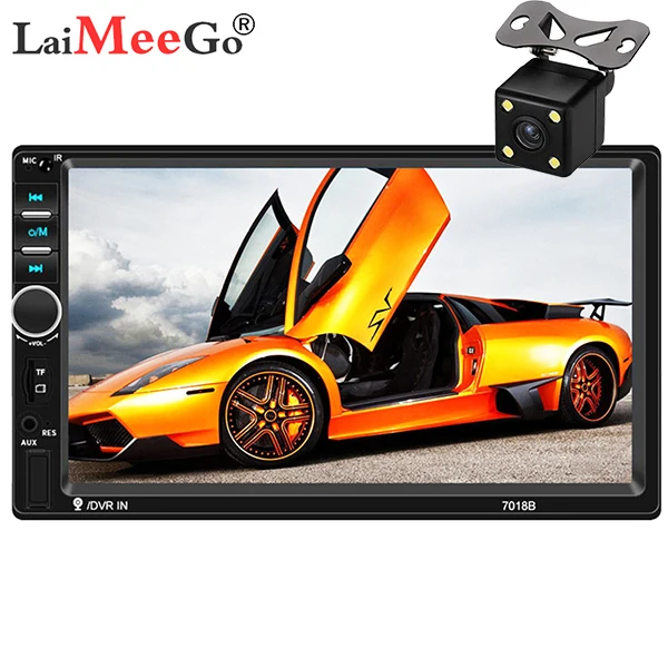 2 DIN Авторадио Bluetooth Mirrorlink автомобильный стерео " HD MP5 Автомобильный мультимедийный проигрыватель Aux FM входной приемник с задней камерой - Цвет: 7018B With cam