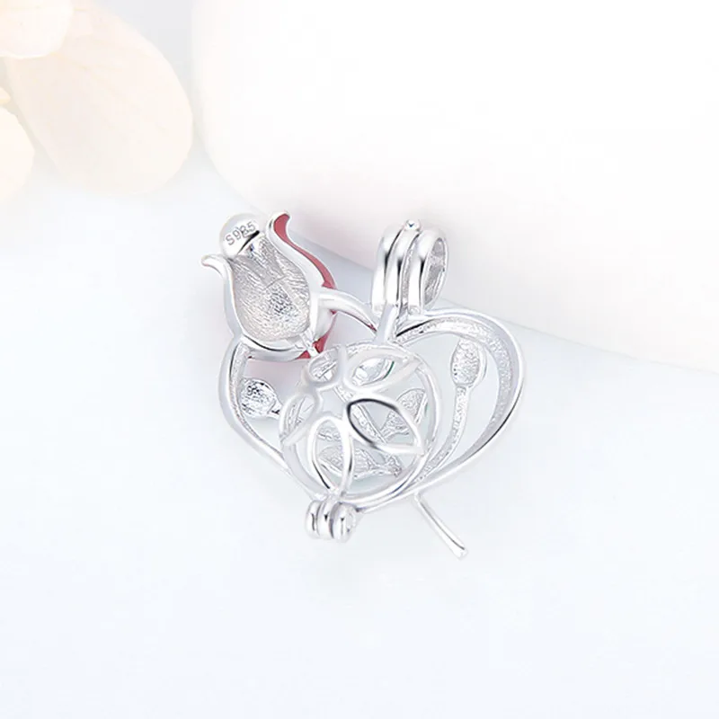 Кулон в виде Розы CLUCI серебро 925 пробы искусственная Серебряная красивая Роза