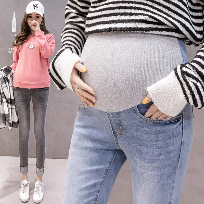 Брюки для беременных женщин большие размеры поддерживающие брюшные джинсы