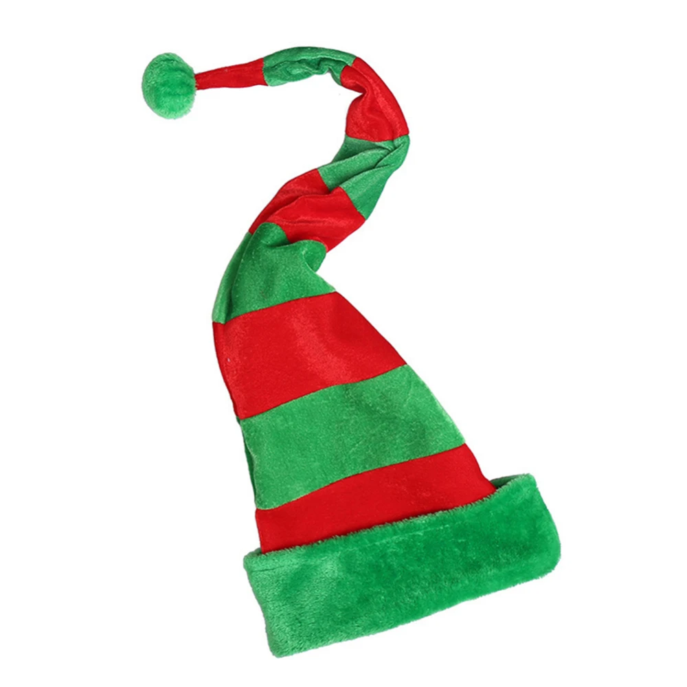 

Fun Adults Xmas Cap Long Striped Soft Santa Cap Christmas Party Decor Festival Party Props Present Dressing Up Accessories