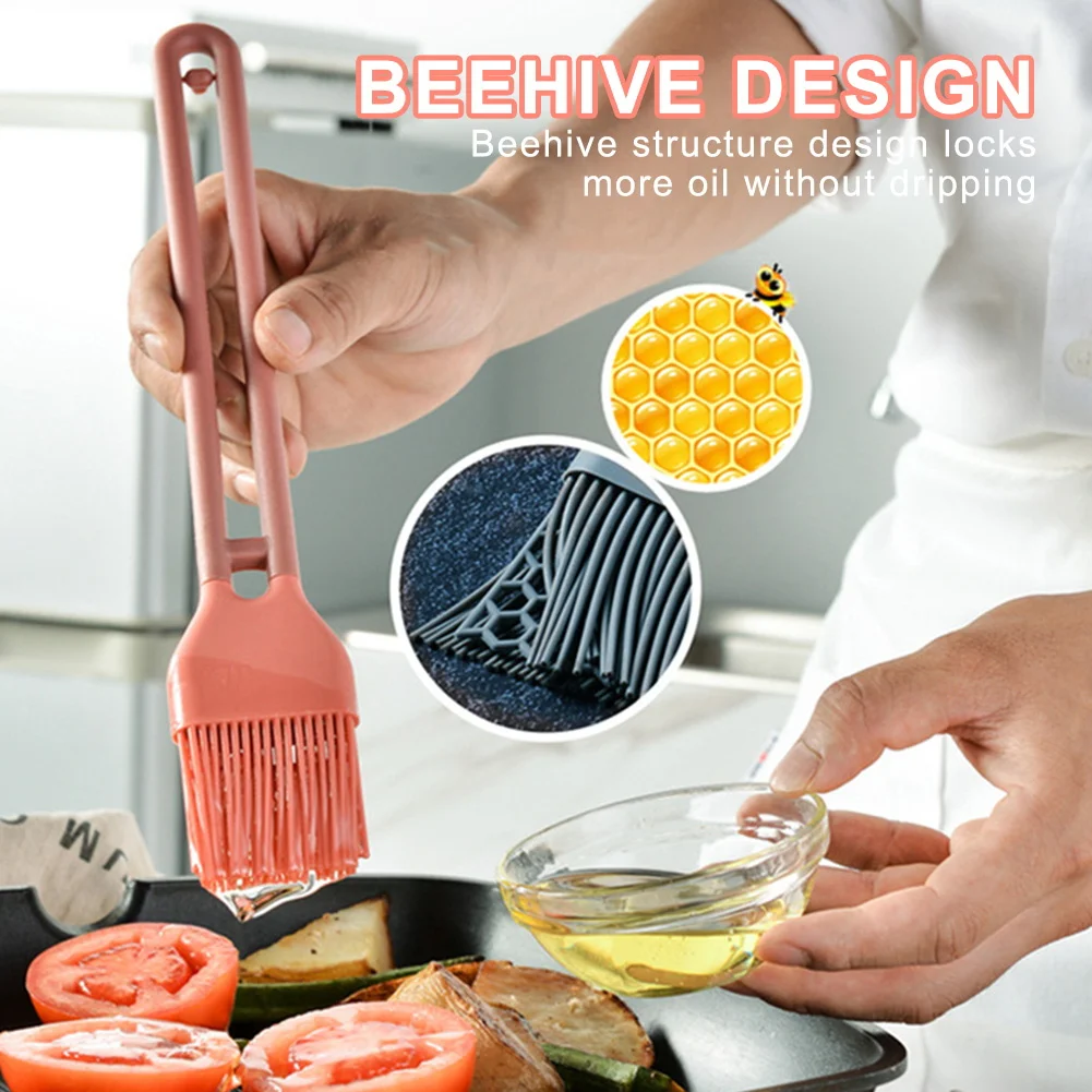 

Silicone Spatula Basting Brush Durable High Temperature Resistant Sauce Meat Glazing Oil Brush Kitchen Cooking Baking BBQ Tools
