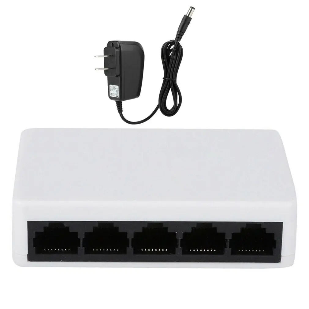 Мини-хаб RJ45 с 5 портами для быстрой сети Ethernet черный хаб настольного ПК полный
