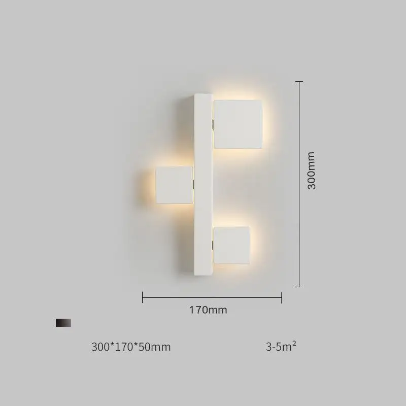 Современный настенный светильник в скандинавском стиле, атмосферный настенный светильник для гостиной, прикроватный светодиодный светильник для спальни, вращающийся прямоугольный настенный светодиодный светильник
