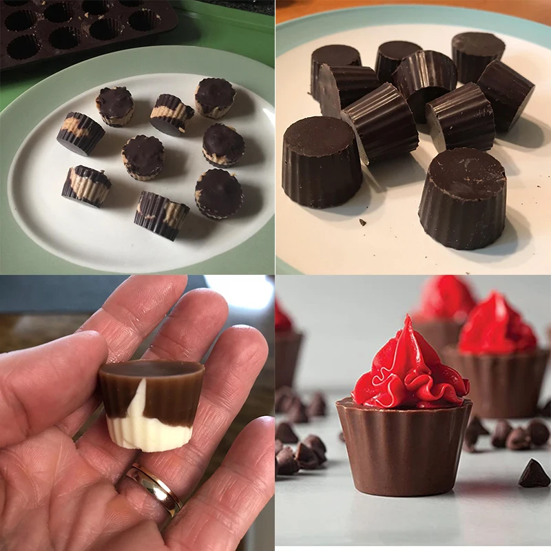 Silikon Fett Bomben Formen Mini Tasse Schokolade Süßigkeiten Form Erdnussbutter Jello Keto Cordial Moule Küche Zubehör Backen Werkzeuge – Detail 2