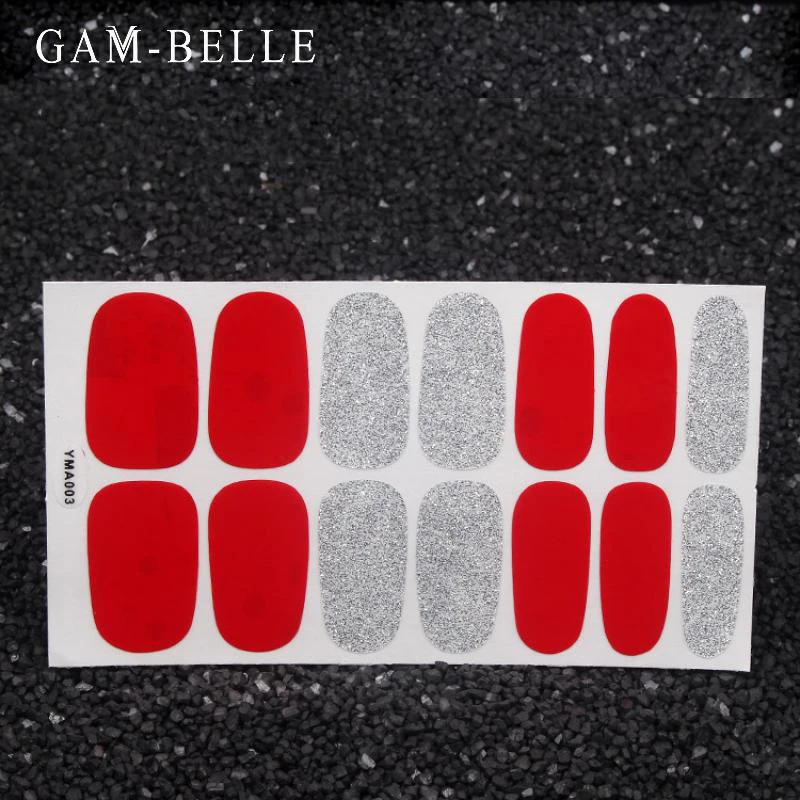 

Гам-BELLE; Одноцветные; Блестящие; Серии Порошковые блестки Модные исскуство ногати наклейки коллекция маникюра Лак для ногтей Обертывания дл...