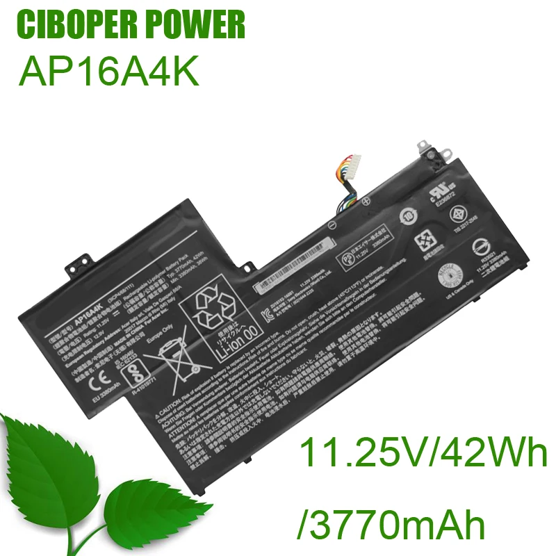 

CP Genuine Battery AP16A4K 11.25V/42WH/3770mAh For Aspire One Cloudbook AO1-132 ACER Swift 1 SF113-31 SF113-31-P0N9