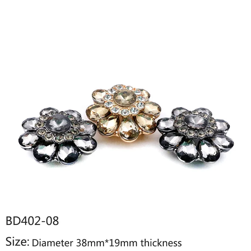 Meetee 2pcs 35/38/46mm Rhinestone Buckle Fur Decor Buttons DIY Metal Coat Handmade Craft Sewing Accessories BD402 | Дом и сад
