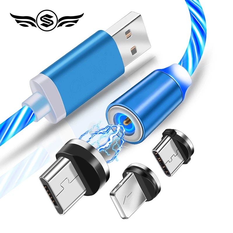 Быстрая зарядка магнитный кабель usb type-C кабель магнитный кабель светодиодный USB кабель микро-зарядного устройства провод для iPhone huawei samsung