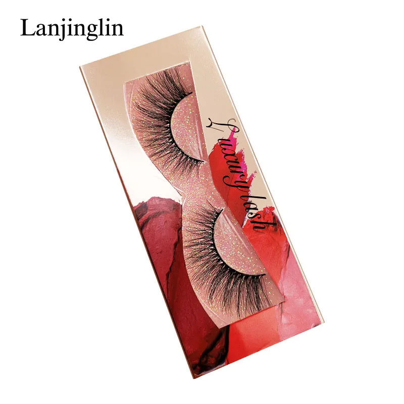 LANJINGLIN, 1 пара, 3d, норковые накладные ресницы, натуральные, длинные, накладные ресницы, для наращивания, сексуальные, для макияжа, красивые, бесклевые, оптом