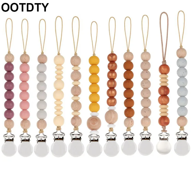

Dummy Clips Baby Boys Girls Pacifier Chain Silicone Teething Relief Toys Bead Soother HolderShower Gifts