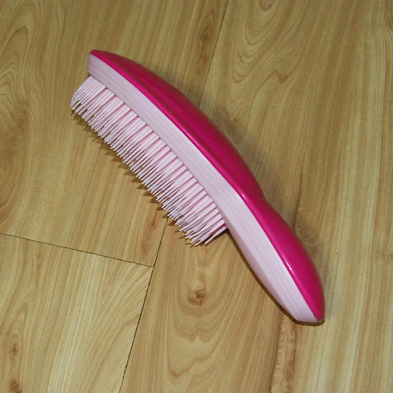 Hot-Pink Новинка, 2 шт., Антистатическая расческа для волос, расческа для укладки, для душа, гальванизированная расческа для распутывания, массажная расческа для салона, для укладки волос для женщин и девушек - Цвет: Hot-Pink