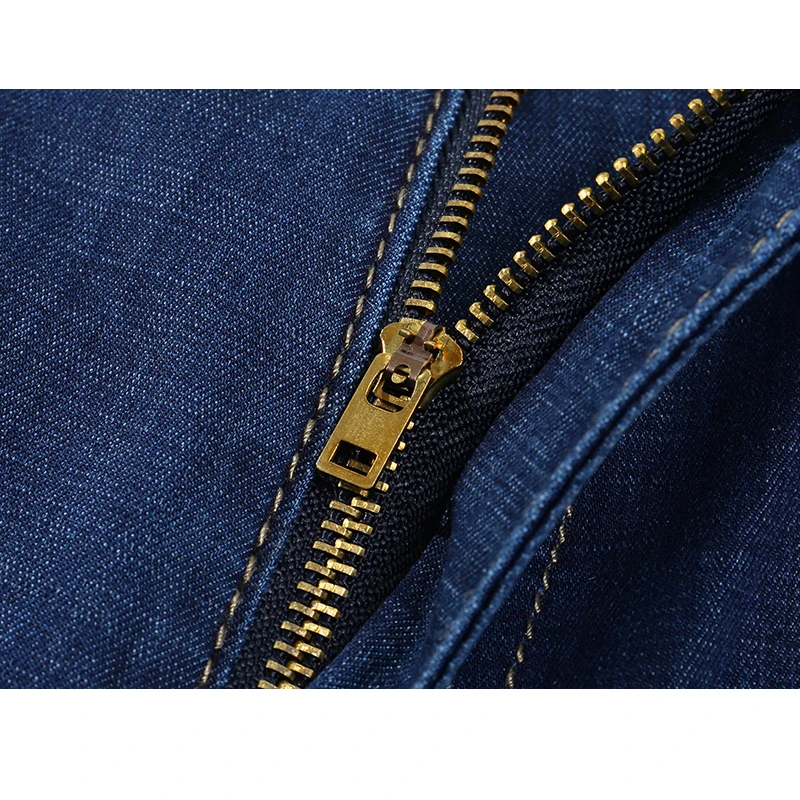 Джинсы мужские стрейчевые мягкие дышащие брюки однотонные синие деловой стиль