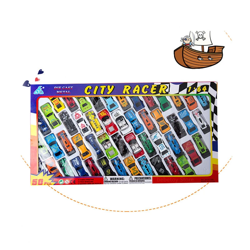 50 шт./компл. автомобильные игрушки костюм из сплава модель автомобиля маленькая