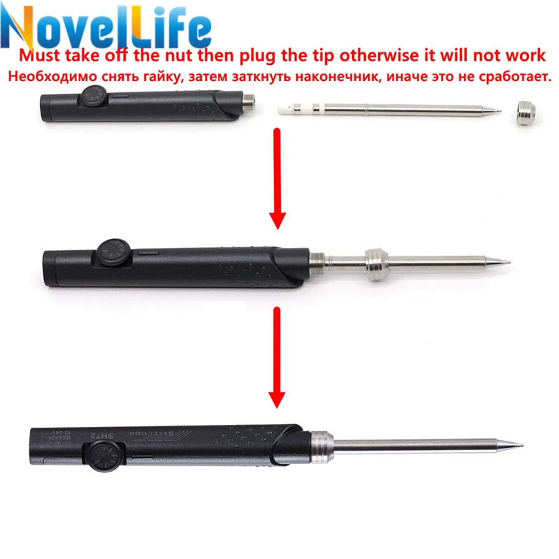Электрический мини паяльник SH72 Портативная паяльная станция с регулируемой