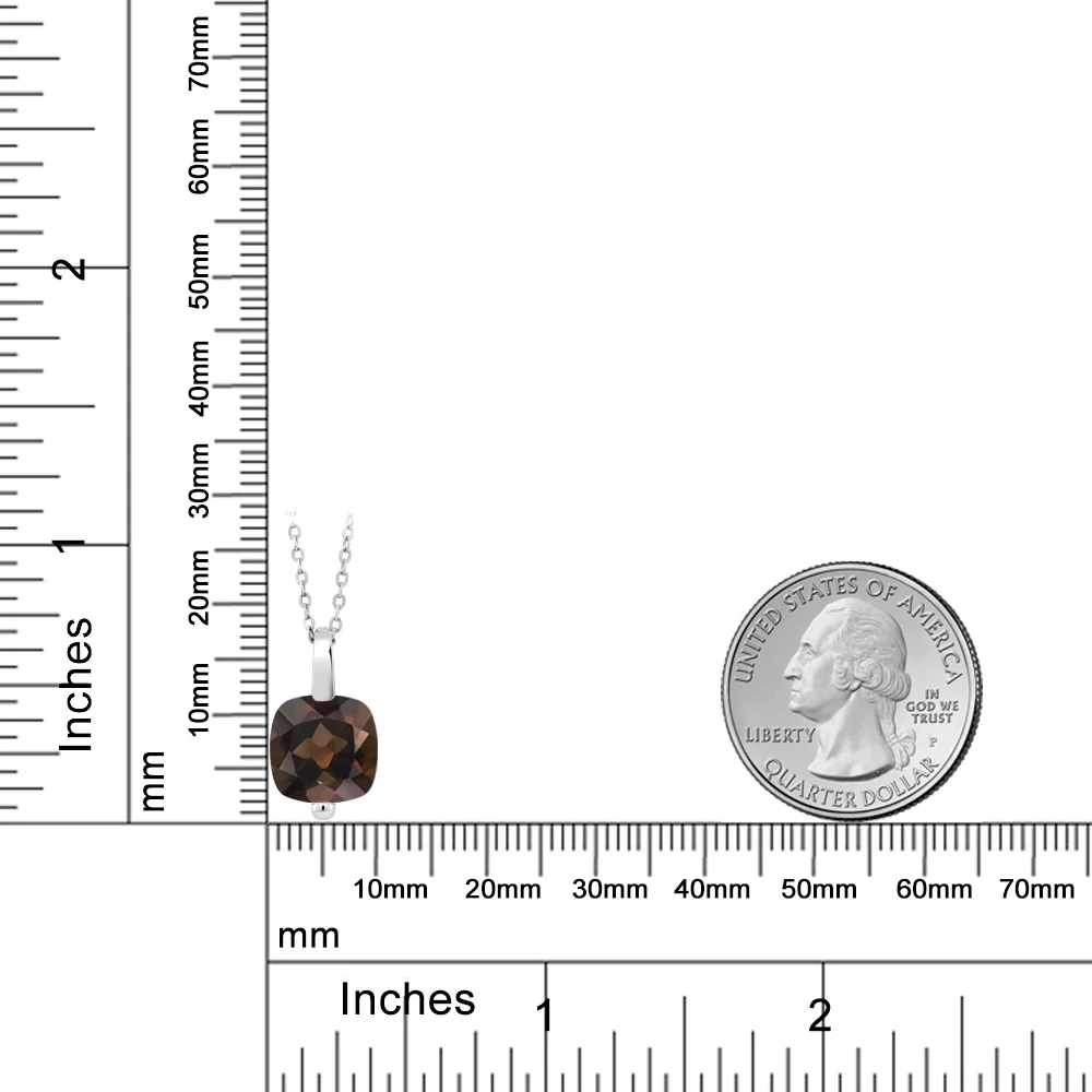 GemStoneKing 3 07 Ct подушка шахматная доска Натуральный дымчатый кварц серебро 925 пробы
