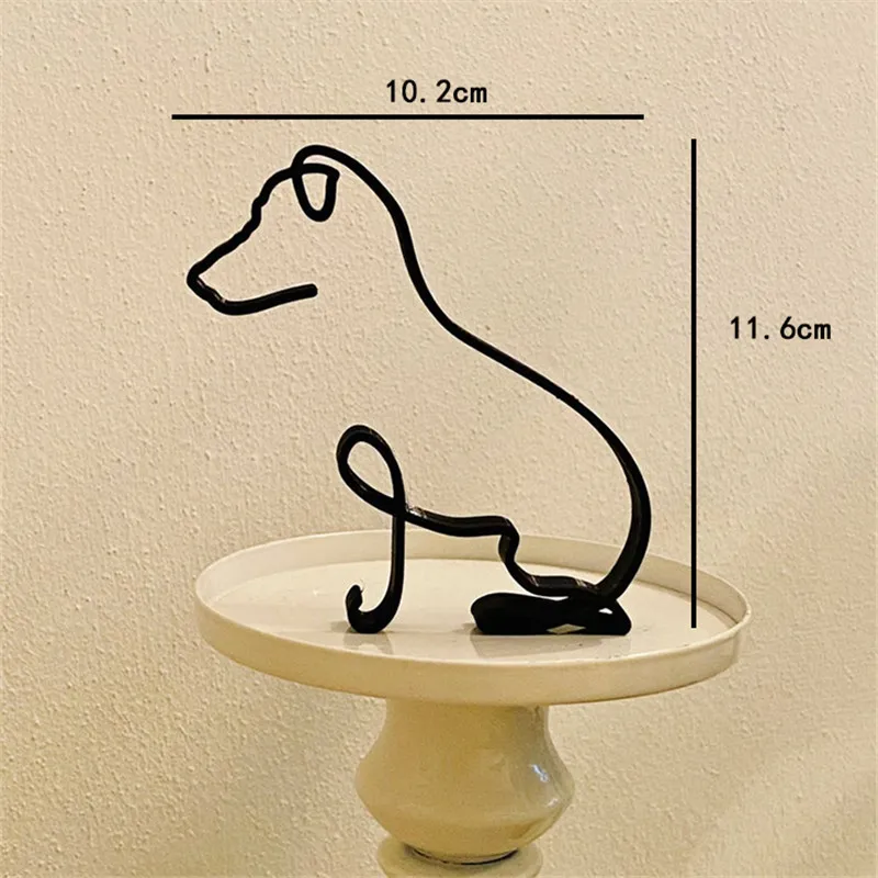 

1PC Farmhouse Wrought Iron Flying Dog Minimalist Dog Metal Ornaments Art Sculpture Exquisite Home Office Desk Art Decorations