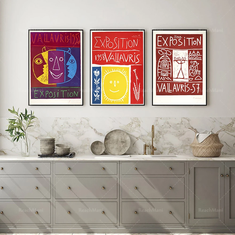 

Pablo Picasso prints, abstract art prints at Valorius exhibition, modern art wall decoration canvas print picture gift
