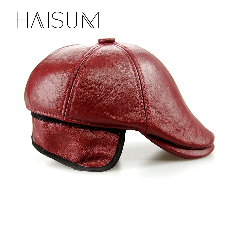 2018 ограниченная комплектация Мужская бейсболка из натуральной кожи Haisum для