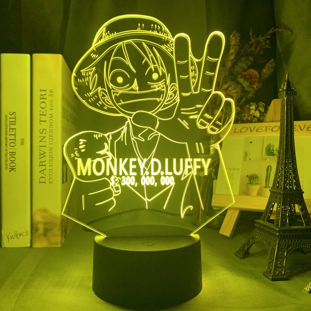 

Anime ONE PIECE Monkey D Luffy Figure Kids Night Light Led Color Changing Atmosphere for Child Bedroom Bedside Decor Desk Lamp