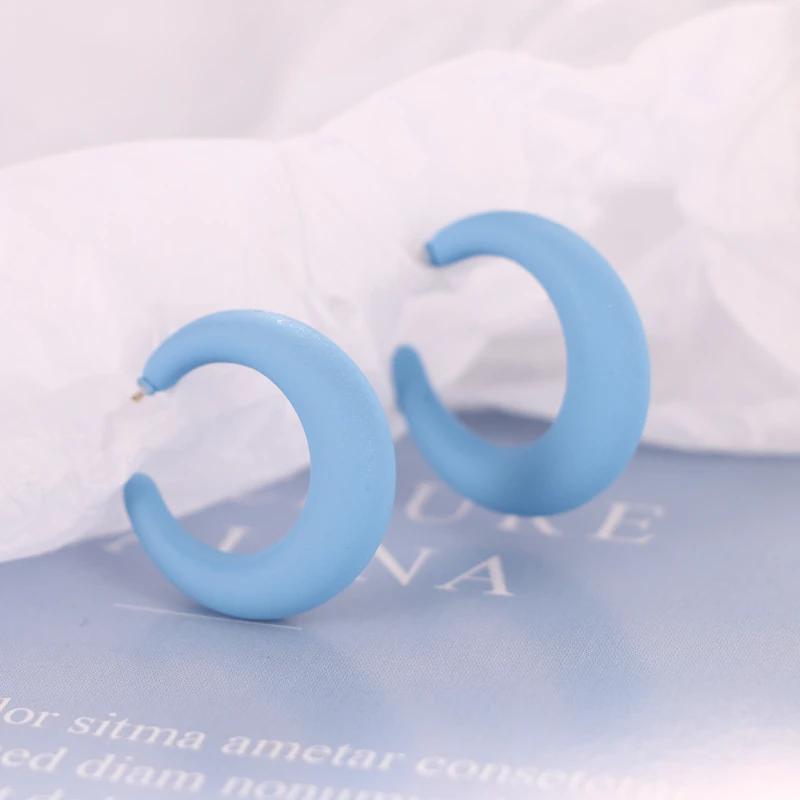 

KISS WIFE Cute Blue Bow Butterfly Geometric Earrings For Women Colourful Hoop Simple Earrings 2021 Trend Fashion Jewelry Gift