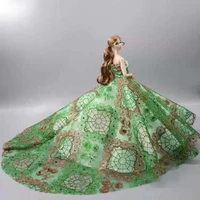 16 green floral wedding dress for barbie doll clothes princess party gown outfits evening costume 11 5 bjd dolls accessories