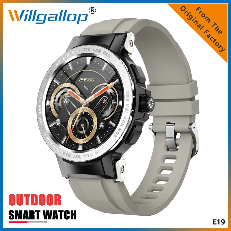 

Смарт-часы Willgallop E19 мужские с сенсорным экраном, водонепроницаемые, IP68